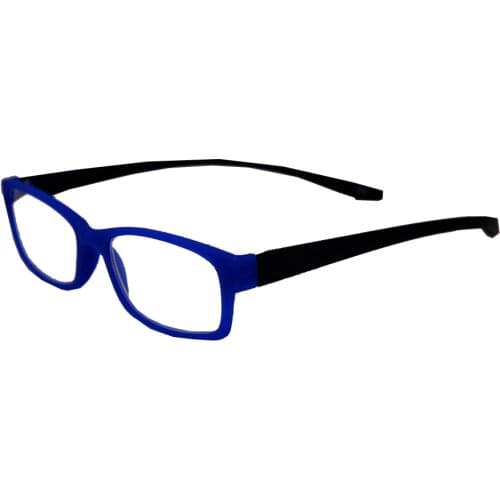 Retro Reading Glasses Rectangular Blue Metal Frame Optical Eyeglasses for Men Women Ultralight Business+1 +1.5 +2 +2.5+3 +3.5 +4