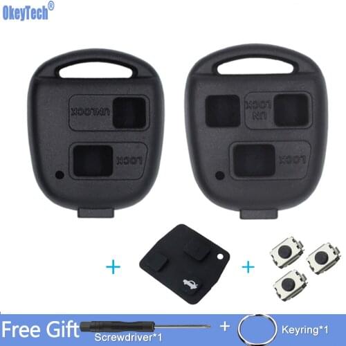 OkeyTech 2/3 Buttons Remote Key Shell Case Cover Without Blade For Lexus For Toyota Yaris Camry Corolla With Pad And Switch