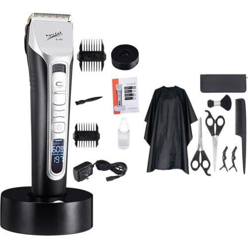 Professional hair clipper rechargeable trimmer lithium battery Titanium alloy blade cutter 1-1.9mm adjustable comb Fine-tuning