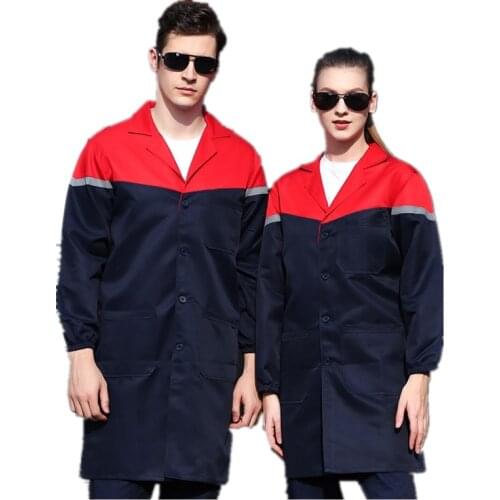 Work Clothing Men Women Dust Proof Warehouse Worker Long Trench Lab Coat Durable Uniform Safety Workshop Porter Mechanic Overall