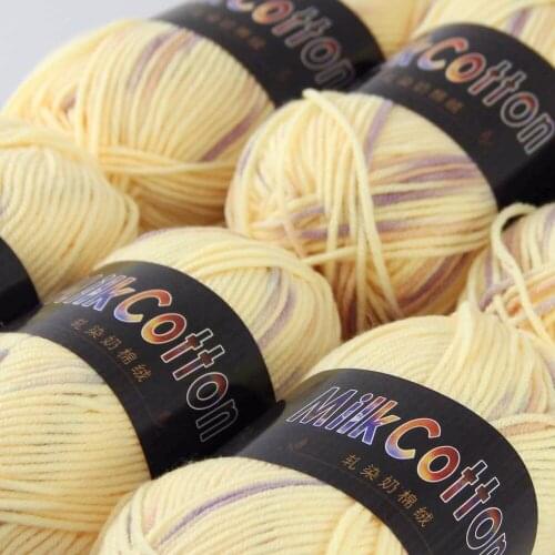 Sale 6ballsx50g Soft Cotton Baby Yarn New Hand-dyed Wool Socks Scarf Knitting yarn Orange yellow 2075-13-6