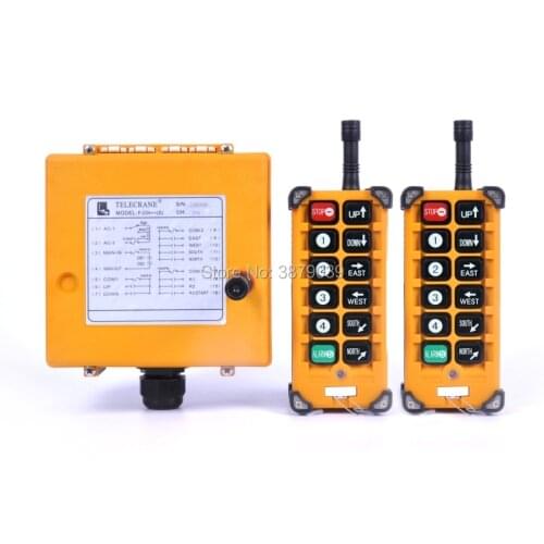 TELECRANE F23-A++ (2 Transmitters+1 Receiver) Industrial Wireless Radio Single Speed 10 Buttons Remote Control for Crane