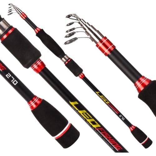 Telescopic Fishing Lure Pole Carbon Fiber Fishing Rod Surper Hard Performance Casting Sea Fishing Spinning Rod pesca 1.8M-3.0M