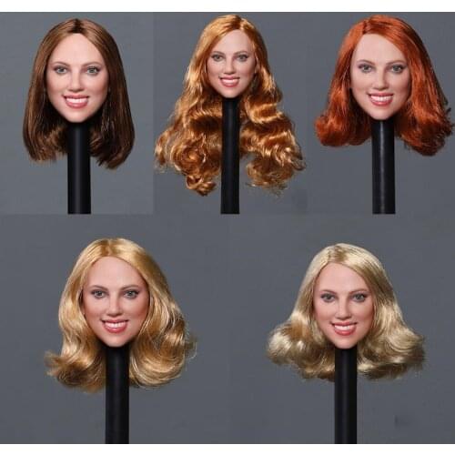 In Stock GACTOYS GC033 1/6 Scarlett Johanson Smiling Head Sculpt Carving Fit 12'' Female Action Figure Body