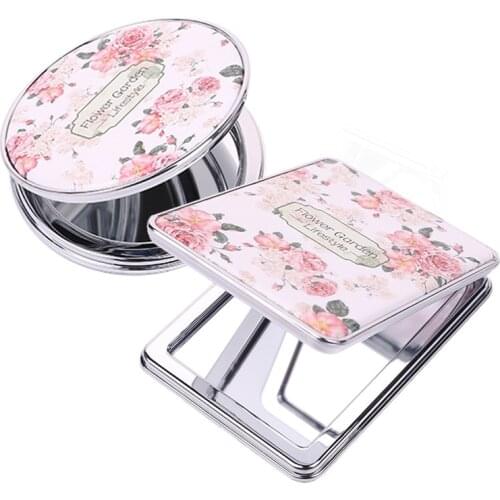 Makeup mirror heart-shaped mirror light makeup compact mirror pocket compact portable travel eyelash round mirror