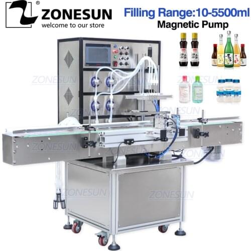 ZONESUN Magnetic Pump Aerosol Soda Bottled Automatic Packing Bottle water wine Drink Perfume Filling Machine FILLER