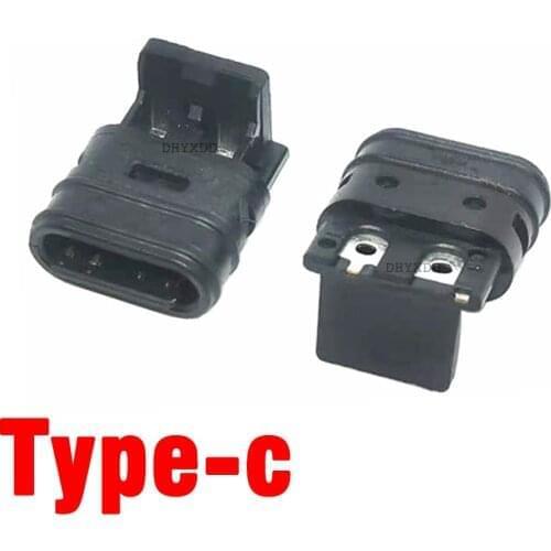 1-10 USB 3.1 Connector Type-C 2Pin Waterproof Female Socket Rubber Ring Fast Charging Port IPX7