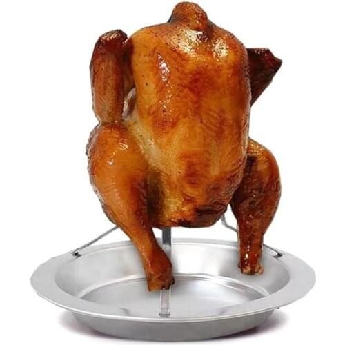 1 Set Barbecue Grilling Baking Cooking Pans Non-Stick Chicken Roaster Rack With Bowl BBQ Accessories Tools