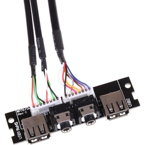 1Pc Audio Cable PC Computer Case PCB Front Panel USB 2.0 Audio Port Mic Cable Motherboard Connection Cable