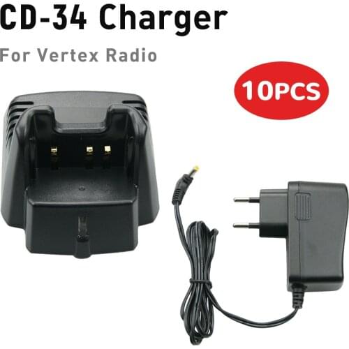 10X CD-34 Desktop Rapid Battery Charger for Vertex Handheld Radio VX-351 VX-354 VX351 VX354