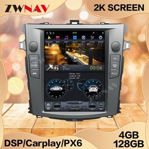 128GB Tesla Screen For 2007 2008 2009 2010 2011 2012 2013 Toyota Corolla Android 9 Unit Car Multimedia Player GPS Radio Stereo