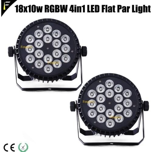 2unit/LOT 18x10w RGBW 4in1 LED Flat Par Can Spot Light Back Ground Staining KTV Party Night Club Disco Lamp Par Can 10w*18LED