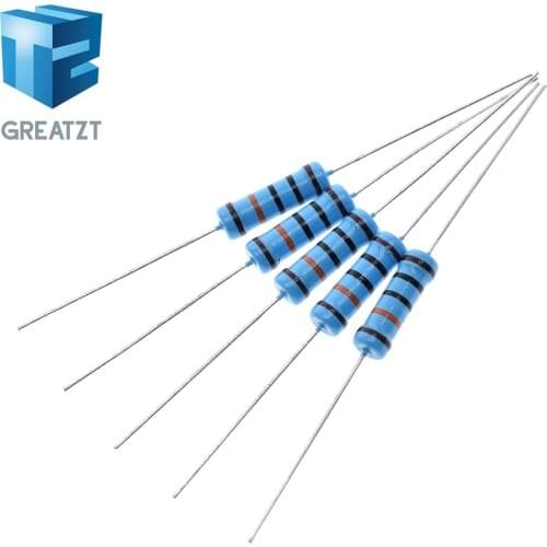 20pcs 2w Metal Film Resistor 1% 1r ~ 1m 2.2r 4.7r 10r 22r 47r 100r 220r 470r 1k 10k 100k 2.2 4.7 10 22 47 100 220 470 Ohm