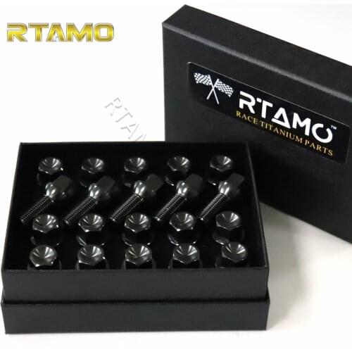 20pcs Titanium Alloy Car Wheel Lug Bolts M14X1.5PX28mm R14 Ball Seat Universal Fit