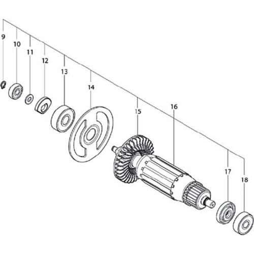 AC220-240V MAKITA 515443-8 Rotor Motor Armature for M9800B Rotor