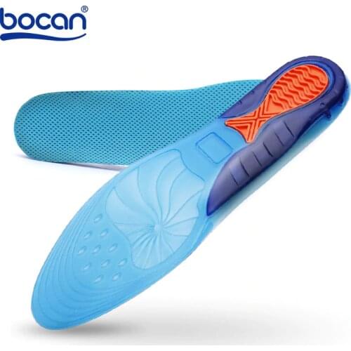 Bocan gel insoles top quality breathable comfortable silicone inserts deodorant shock absorption shoe insoles sport inserts