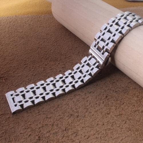 10mm 12mm 14mm 16mm 18mm 20mm 22mm 24mm Stainless steel Watchband Strap Bracelets Silver metal wristwatches band butterfly clasp