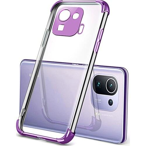 For Xiaomi 11 Lite Pro Case Luxury Transparent Silicone Cover For Xiaomi 11 Mi 11 Ultra Mi 10 Pro mi 10s Case Plating Clear Case