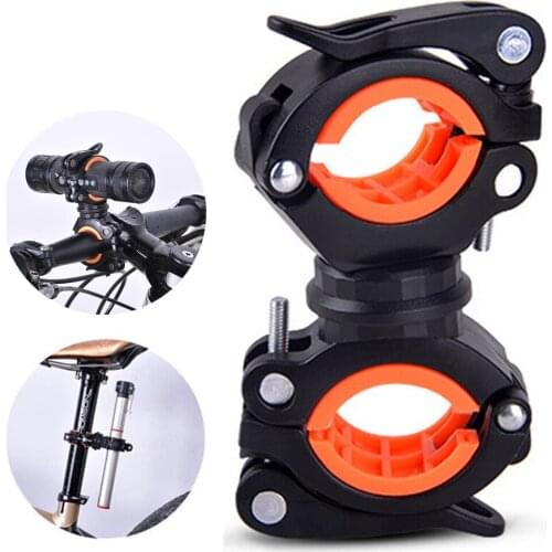Torch Light Holder Parts LED Torch 360° Equipment Supplies Clamp Accessories Bicycle Two-Way Rotating Flashlight Clip