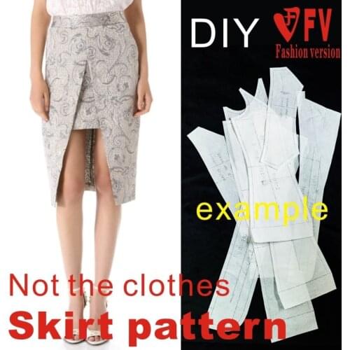 DIY handmade clothing production cutting drawings womens skirt mid skirt 1:1 pattern physical TBQ-8