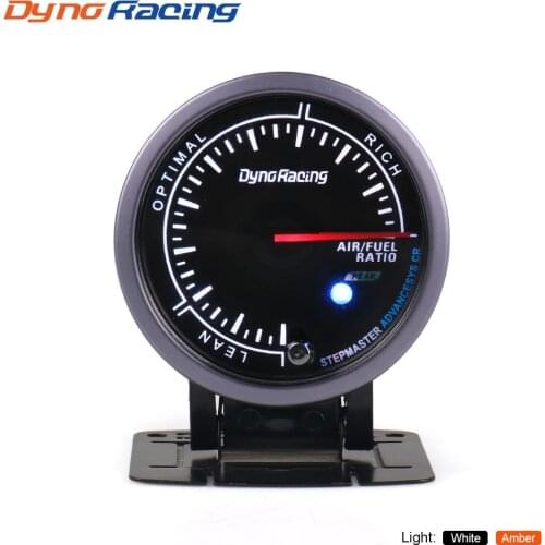 Dynoracing 60MM Black Face Air fuel ratio gauge White/Amber light with peak function Narrowband Air Fuel Ratio Meter BX101484