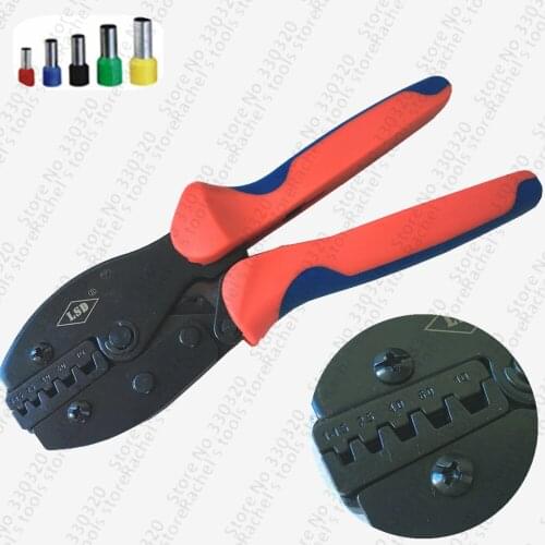 LY-10WF Ratchet hand crimping tool for wire-end sleeves and cable ferrules 1-10mm2