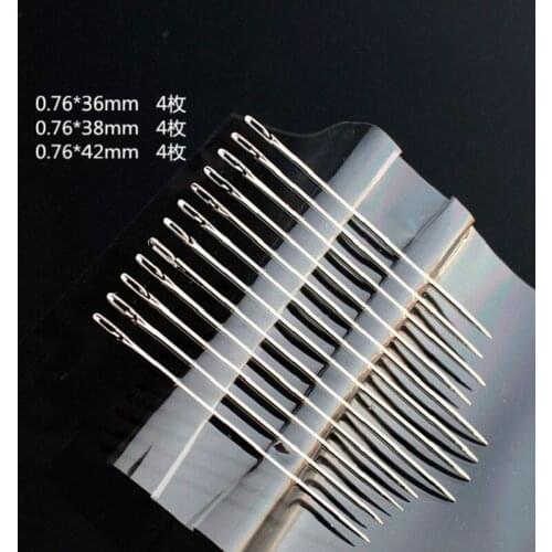 1set of stainless steel blind needle gold and silver tail multi-size side open stainless steel darn hand stitch embroidery tools