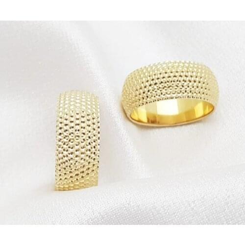 SILVERFONI 925 Sterling Real Silver Wedding Rings Set For Men And Women Jewelry Perforated Bands Anniversary Gift New Season