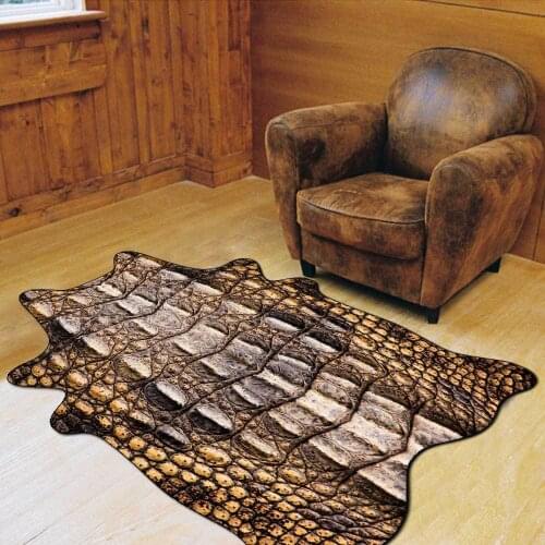 Animal fur Printed Rug Cowhide Faux Skin Leather Home Decor Carpets for Living Room Bedroom Area Rugs Antiskid Family Floor Mat