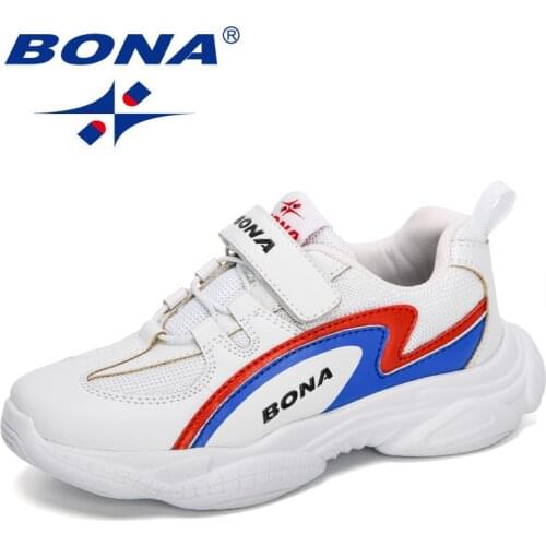 BONA 2020 New Designers Trendy Shoes Children Outdoor Sneakers Running Shoes Kids Trainers Sports Footwear Students Comfortable