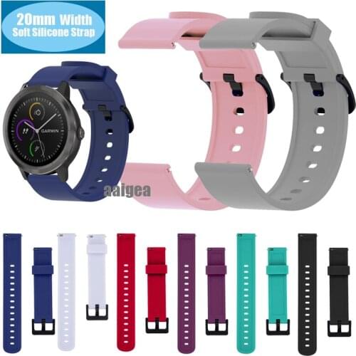 Fashion Silicone Watch Strap Band For Garmin Vivoactive 3 Music for Garmin Venu Sq Replacement Sports Bracelet 20mm Wrist strap