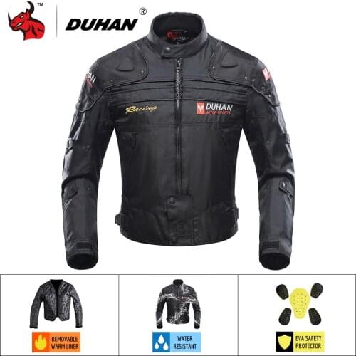 DUHAN Motorcycle Jacket Autumn Winte cold-proof Jaqueta Motociclista Motorbike Riding Jacket Moto Motocross Clothing Black