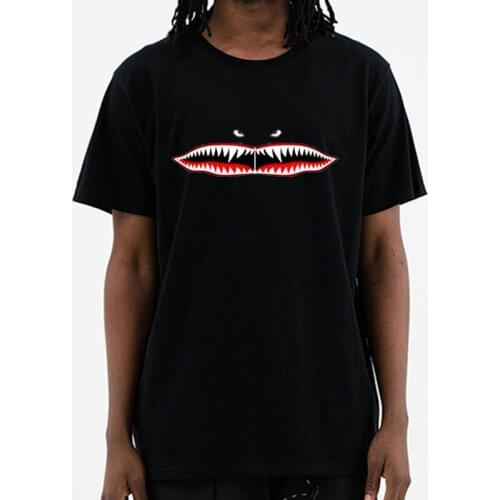 2020 Mans Summer New Flying Tigers Shark Teeth Men Cotton short sleeves T shirts Printed Tops Tees