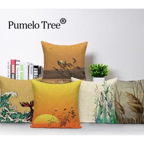Plant pillow covers flower print tree pillowcase home decoration cushion cover pillowcase 45x45cm car pillowcase sofa decoration