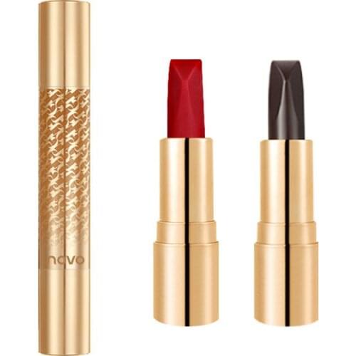 NOVO 6 Colors/pc Two Tubes Lipstick Matte Waterproof Silky Lips Beauty Make Up for Women Girl Professional Cosmetics Gift Set