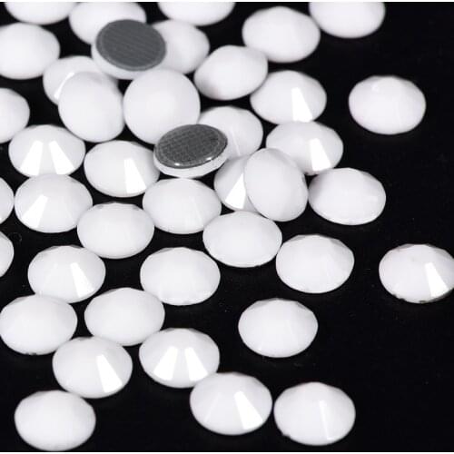 New Mix Size Ceramic White Crystal Hotfix Rhinestone стразы Hot Fix Rhinestone Flatback Glass Stone Iron-on Strass Diamond B3939