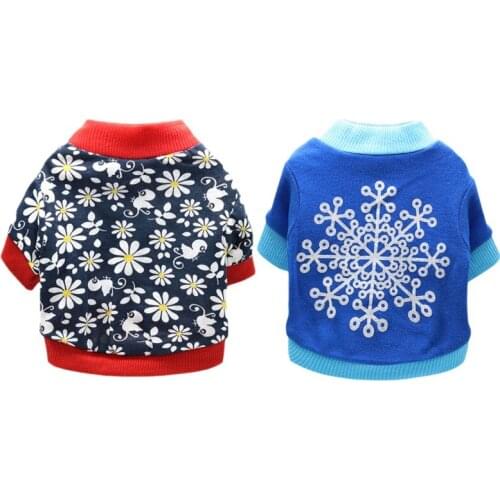 Pet Dog Clothes Cute Snowflake Pattern Top Coat Pet Christmas Costume Soft Pullover Dog Shirt Jacket Sweatshirt Cat Pet Outfits
