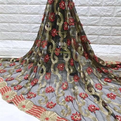Wholesale High Quality Latest Mesh African Lace Fabrics Textile Lace Fabric For Garment Dress JRB-12074