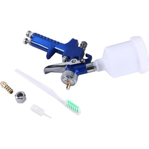 170 x 90 x 90 mm Blue Gravity Feed HVLP Mini Air Paint Spray Gun Low Pressure 0.8mm Nozzle with 100ml Cup and 1/4" male thread