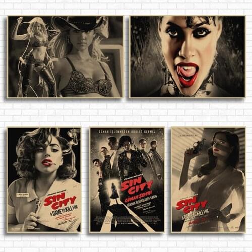 Sin City Movie Kraft Paper Poster Painting Brown paper drawing core hanging Picture home art decoration posters