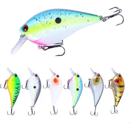 1Pcs 8.5cm 15g Crank Bait Swim Fishing Lure Wobbler Japan Artificial Little Fat Rock Hard Bait Diving Colorful Fishing Tackle