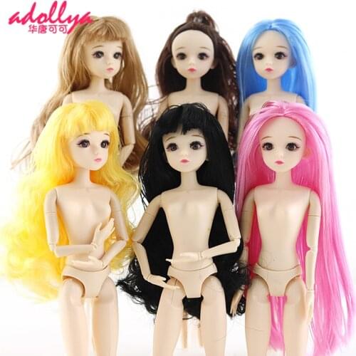 Adollya 30cm BJD Doll Nude Body Ball Jointed Swivel Doll 3D Eyes 20 Moveable Joints Body Make-up Princess 1/6 BJD Dolls