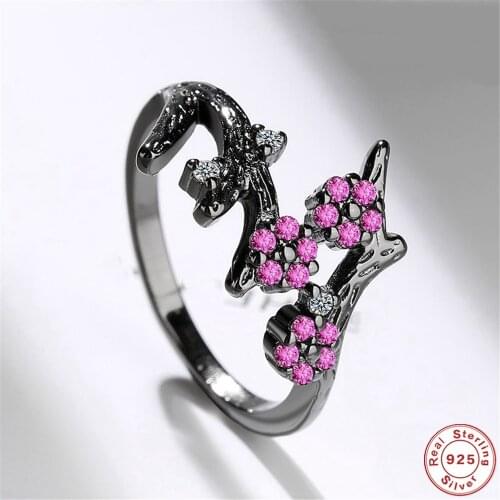 SHQIYAYI Princess Rings Women Red Zircon Engagement Party Fashion Jewelry Fine Decorations 925 Sterling Silver Flower Branch 395