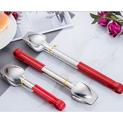 Stainless Steel Silicone Kitchen Tongs BBQ Clip Salad Bread Cooking Food Serving Tongs Restaurant Food Folder Kitchen Tools