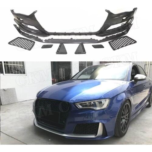Front diffuser spoiler PP Material Wide Body Kit for Audi A3 S3 RS3 Style 2014-2016