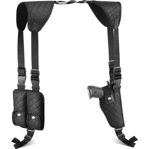 Tactical Concealed Shoulder Holster Adjustable Gun Holster with Double Magazine Pouch Military Gun Holder For Glock 17 19