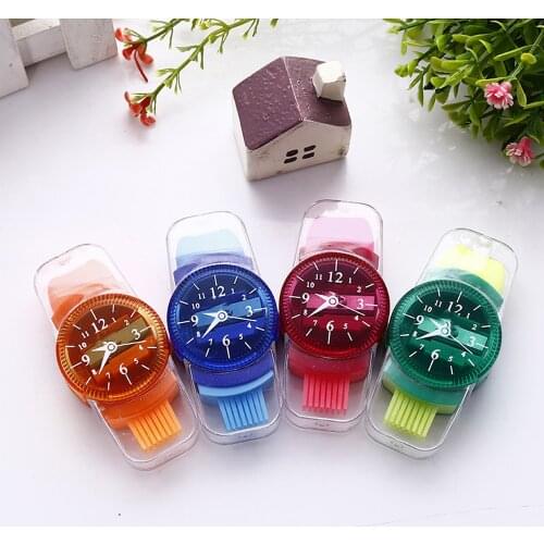 2pcs Creative Watches Pencil Sharpeners with Eraser Brush Kawaii Stationery Pen Cutter Tool School Office Supplies Kids Gifts