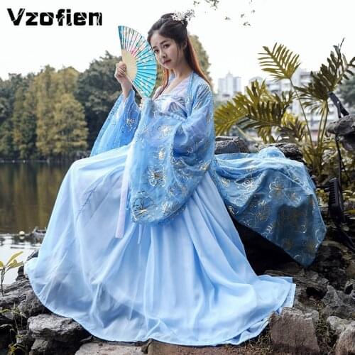 Chinese Traditional Hanfu Dress Women Folk Tang Suit Ancient Dance Costume Fairy Princess Dresses Stage Performance Cosplay