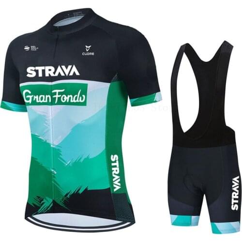 Strava Team Summer Cycling Jersey Set Breathable 2021 Bicycle Cycling Clothing Mountain Bike Wear Clothes Maillot Ropa Ciclismo