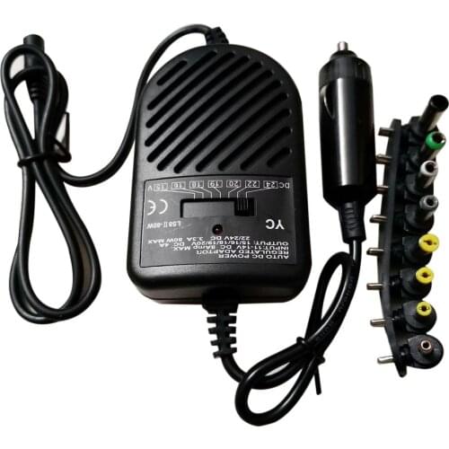 Universal 80W DC Auto Charger Power Adapter With 8 Ports For Laptop Notebook Computer PC 15~24V Variable Voltage